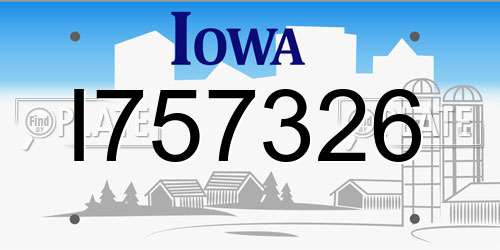 I757326 Iowa License Plate