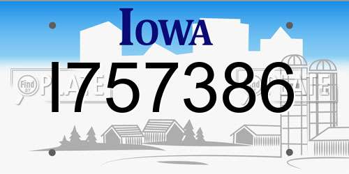 I757386 Iowa License Plate