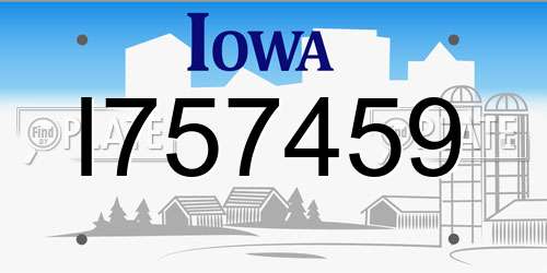 I757459 Iowa License Plate