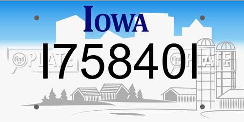 I75840I Iowa License Plate