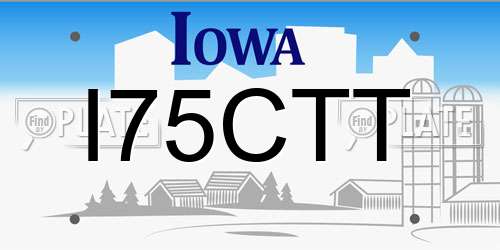 I75CTT Iowa License Plate