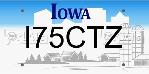 I75CTZ Iowa License Plate