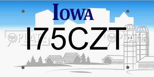 I75CZT Iowa License Plate