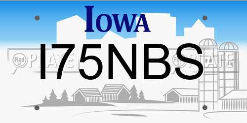 I75NBS Iowa License Plate