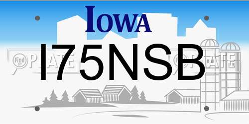 I75NSB Iowa License Plate