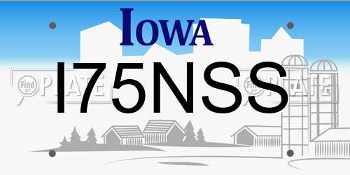 I75NSS Iowa License Plate
