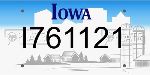 I761121 Iowa License Plate