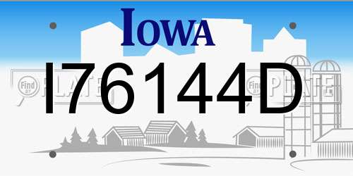 I76144D Iowa License Plate