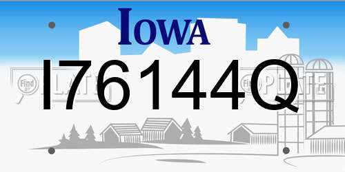 I76144Q Iowa License Plate