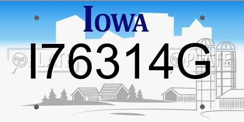 I76314G Iowa License Plate