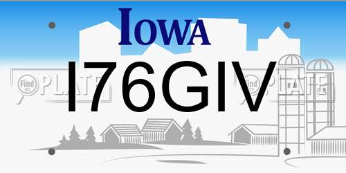 I76GIV Iowa License Plate