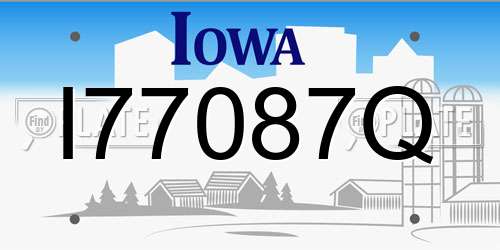 I77087Q Iowa License Plate