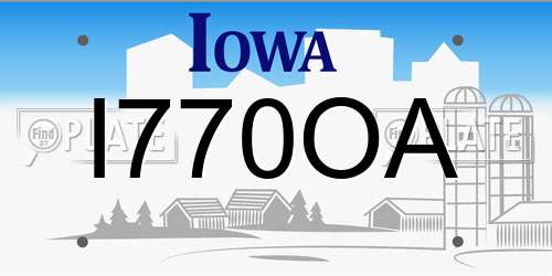 I770OA Iowa License Plate