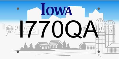 I770QA Iowa License Plate