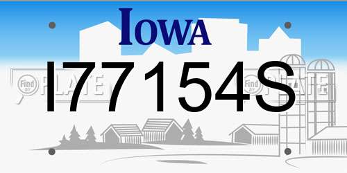 I77154S Iowa License Plate