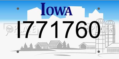 I771760 Iowa License Plate