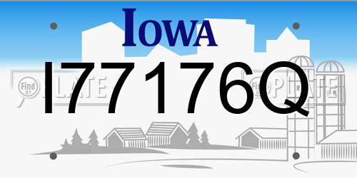 I77176Q Iowa License Plate