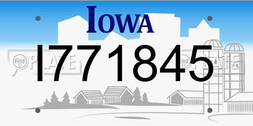 I771845 Iowa License Plate