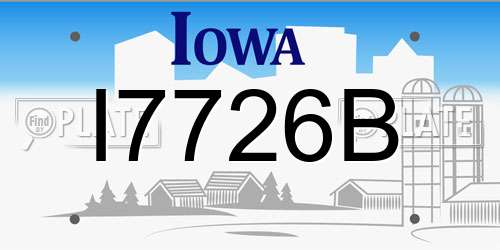 I7726B Iowa License Plate