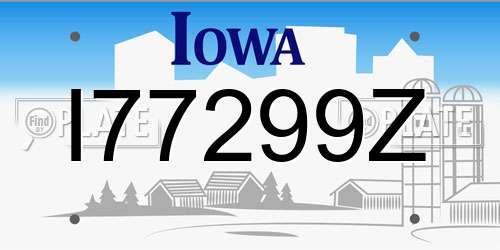 I77299Z Iowa License Plate