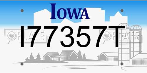 I77357T Iowa License Plate