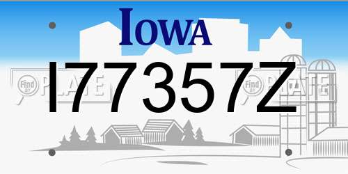 I77357Z Iowa License Plate