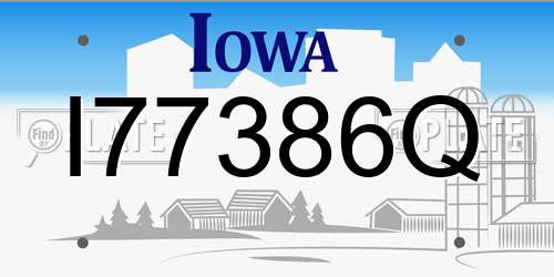 I77386Q Iowa License Plate
