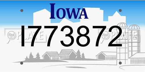 I773872 Iowa License Plate