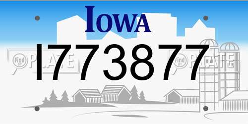I773877 Iowa License Plate