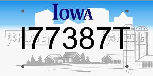 I77387T Iowa License Plate