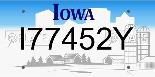 I77452Y Iowa License Plate
