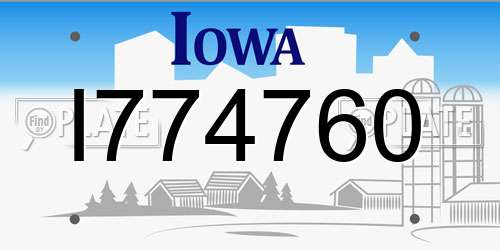 I774760 Iowa License Plate