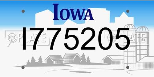 I775205 Iowa License Plate