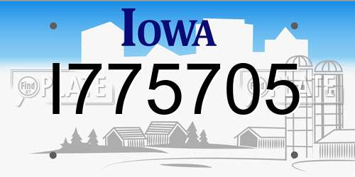I775705 Iowa License Plate