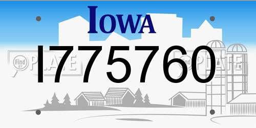 I775760 Iowa License Plate