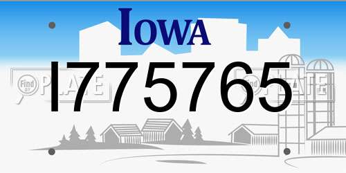 I775765 Iowa License Plate