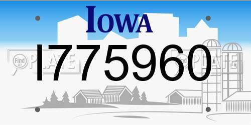 I775960 Iowa License Plate