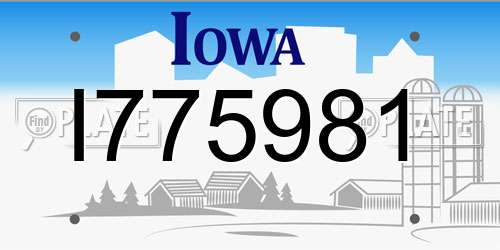 I775981 Iowa License Plate