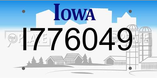 I776049 Iowa License Plate