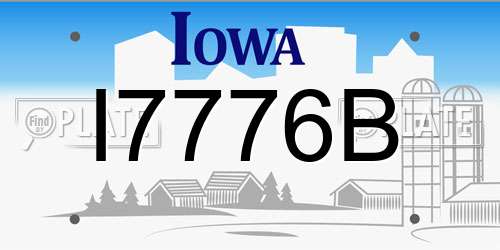 I7776B Iowa License Plate