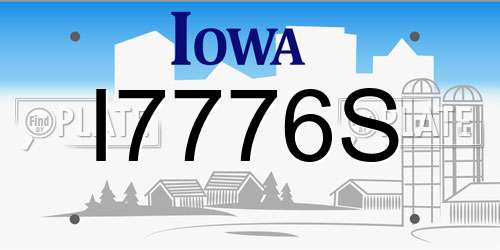 I7776S Iowa License Plate