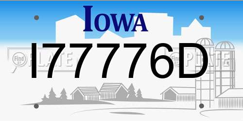I77776D Iowa License Plate