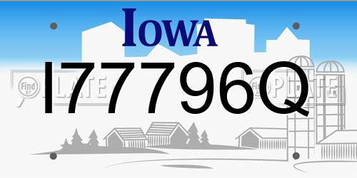 I77796Q Iowa License Plate