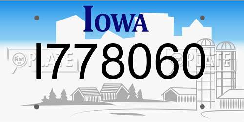I778060 Iowa License Plate
