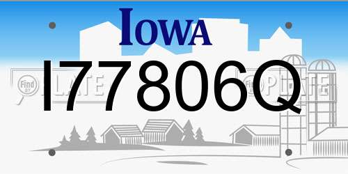 I77806Q Iowa License Plate