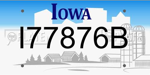 I77876B Iowa License Plate