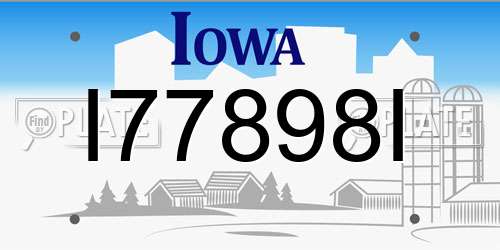 I77898I Iowa License Plate