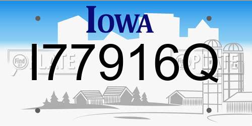 I77916Q Iowa License Plate