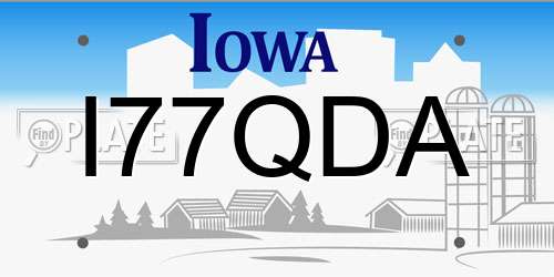 I77QDA Iowa License Plate