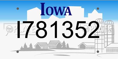 I781352 Iowa License Plate